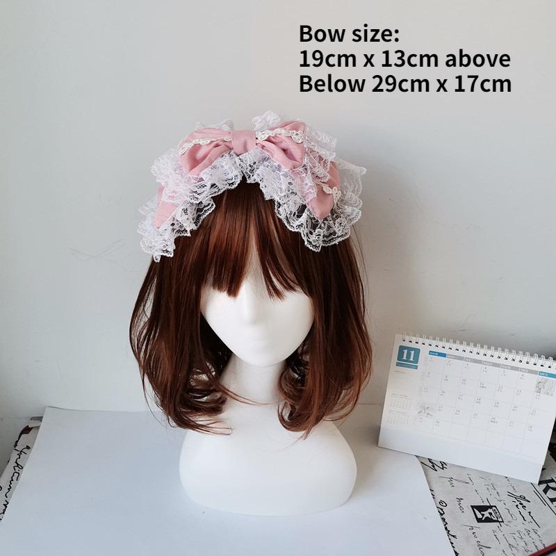 1 Stück Lolita Haaraccessoires Spitze Großes Schleifen-Haarband Lolita Kopfschmuck Tägliche Teeparty KC Mädchen Anzieh-Accessoires