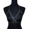 European And American Sexy Breast Chain, Cross Rhinestone Sexy Bohemian Beach Necklace Cross Body Chain