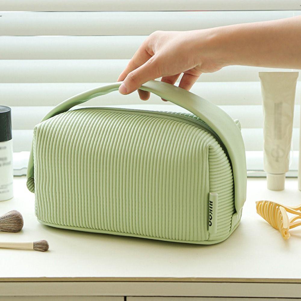 

Portable Makeup Brush Organizer Large Capacity Bathroom Storage Bag Travel Accessories Pink-M