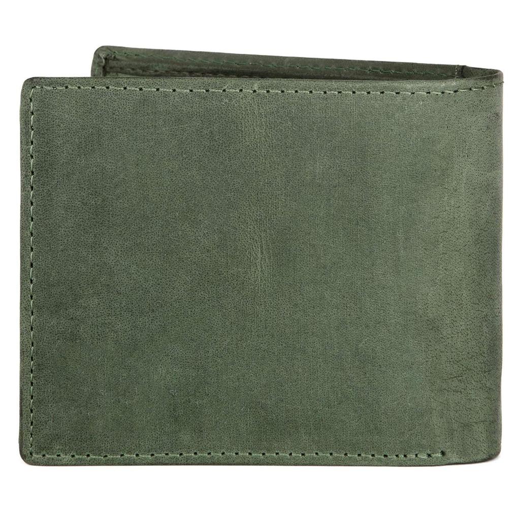 Leather Wallet for Men I Handcrafted I Credit/Debit Card Slots I 2 Currency Compartments I 2 Secret Compartments (Green Hunter)