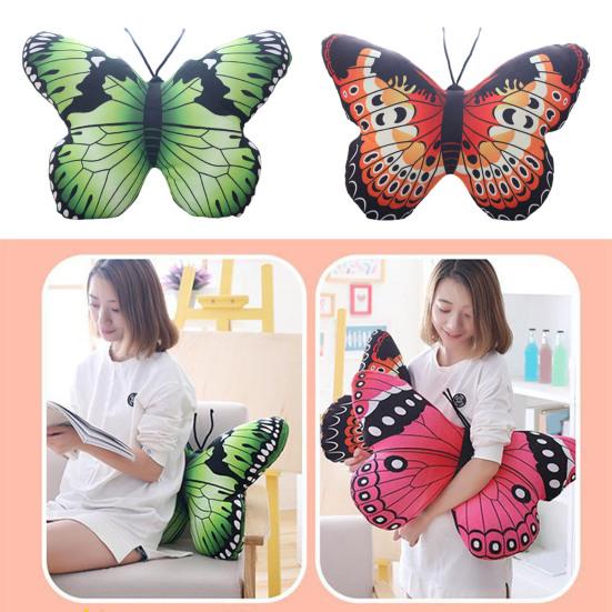 Cuscino Peluche Farfalla Aspetto Vivace Morbido Riempimento in Cotone PP Bambola Animale Peluche Compagno Cuscino per Divano Cuscino Animale di Peluche Giocattolo Peluche Insetto Simulazione