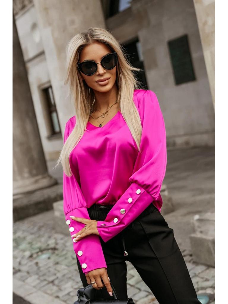 2024 Autumn Women's V-Neck Long Sleeve Button Shirt Top