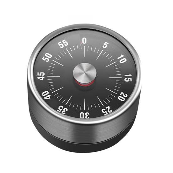 Magnetyczny Wizualny Minutnik Kuchenny Mechaniczny Zegar Odliczający Stal Nierdzewna Głośny Alarm do Gotowania Pieczenia Nauki Łatwy do Odczytania Cyferblat 0-60