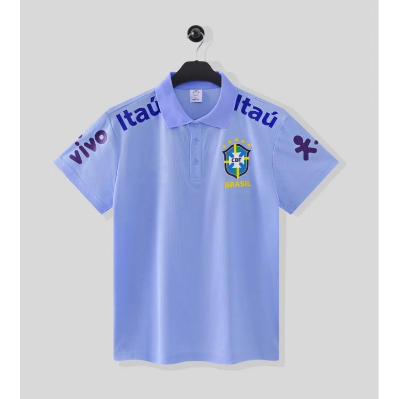 Mens Quick Dry Football Training Jersey Sportswear Brazil Team Polo Shirt Cycling