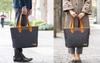 Infis Denim Tote Bag (Navy, Camel)