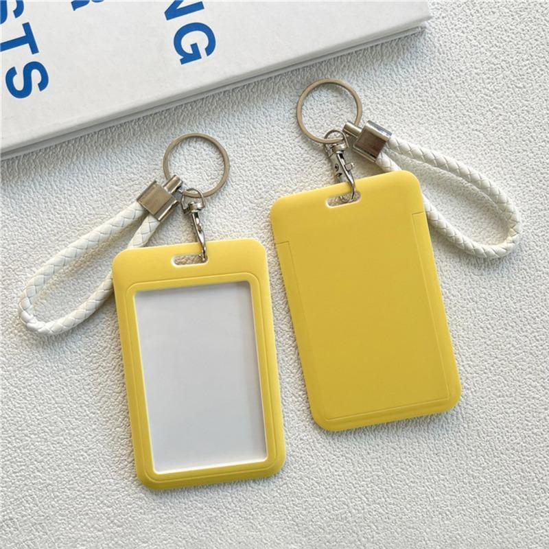 1 Peça Capa Protetora para Cartão de Identificação de Ônibus Macaron Casos Chaveiro de Carne de Estudante Cartão Bolsa Conjunto Porta-Cartão de Crédito Chaveiro