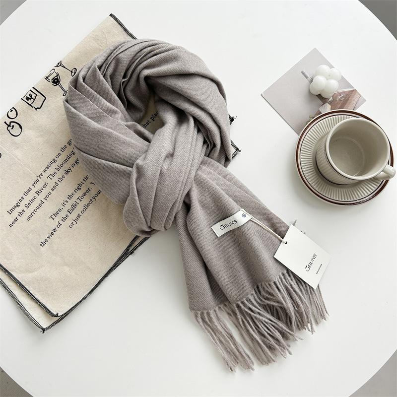 Kašmírový šátek na ruku, podzimní a zimní, jednobarevný, dámský, tlustý střapec, jednoduchý a všestranný, měkký a teplý, imitace kašmíru