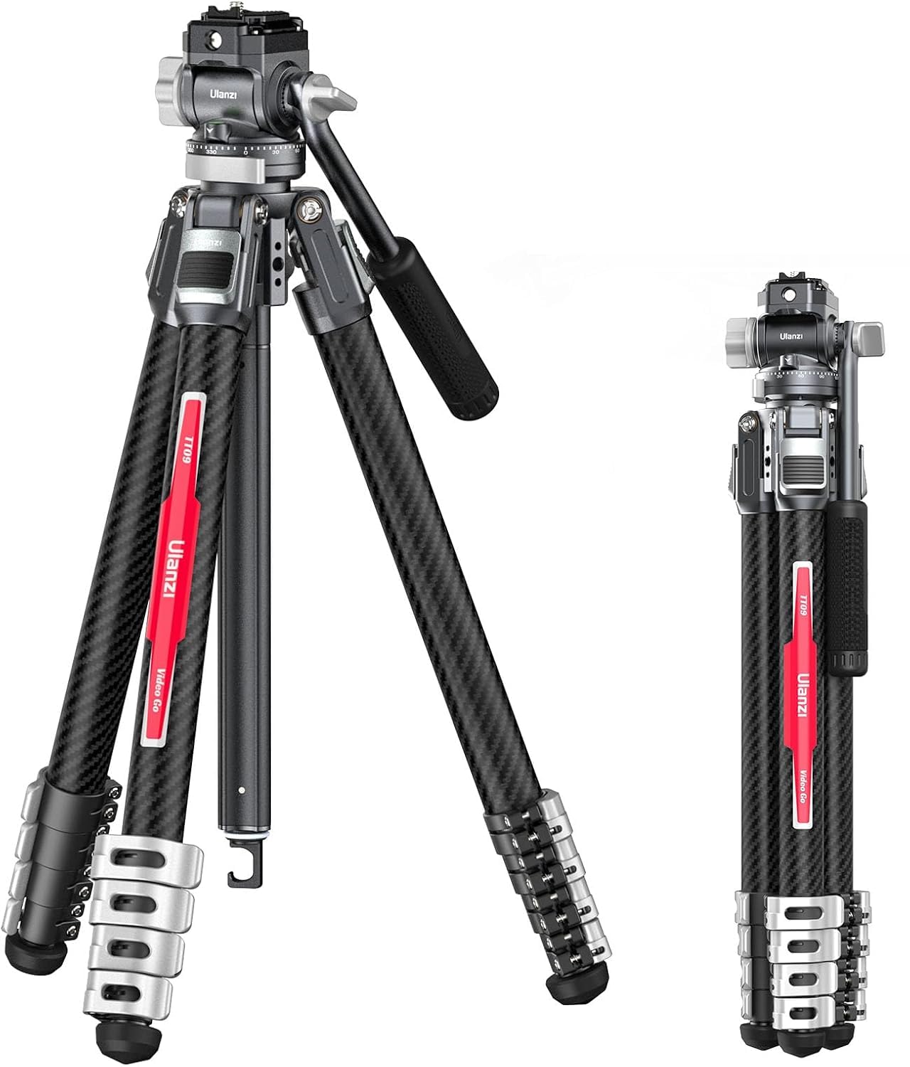 

Ulanzi T067GBW1 F38 Carbon Fiber Camera Tripod with Quick Rotating 5 Height Compatible with Video SLR Release, 360° Head, Adjustments, Cameras,
