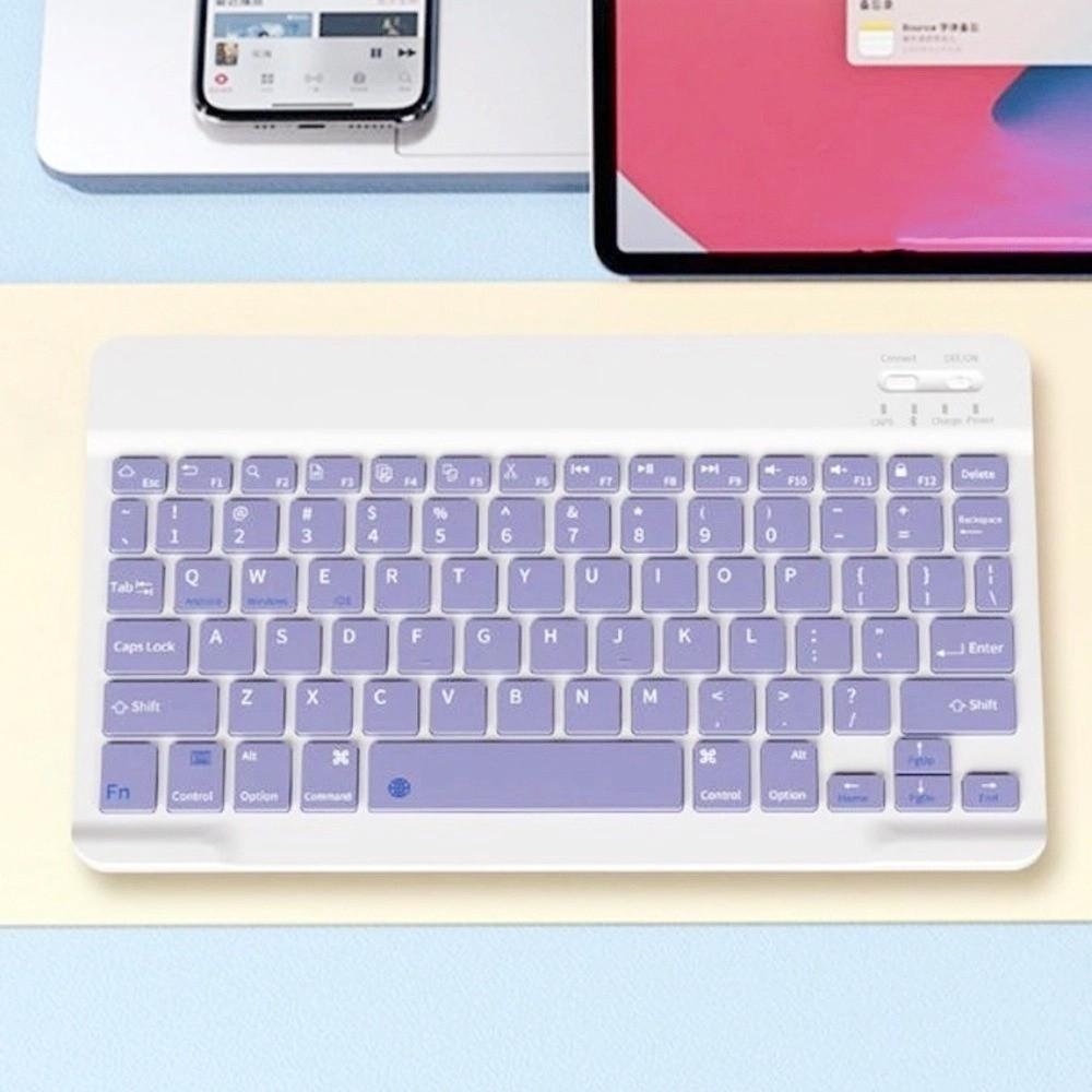 10 Inch Bluetooth Keyboard Rechargeable Slim Design Wireless Keyboard Universal Mini Portable Keyboard Tablet