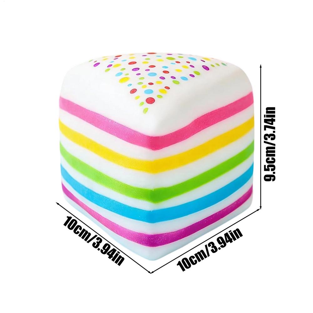 1PC Soft Slow Rising Squishys Stress Relief Squishys Sticky Rainbow Cake Squishys Calming Squishes Fidget Toys Stress Relief Toy