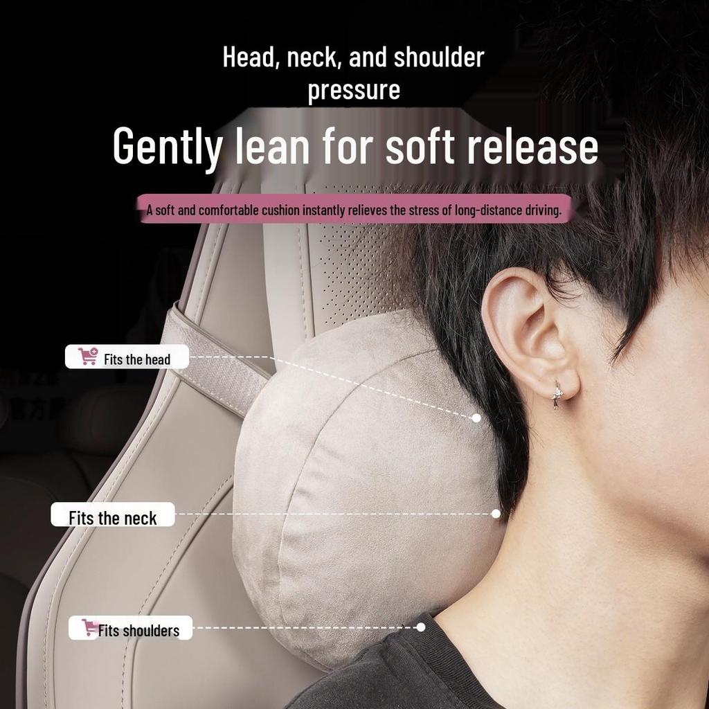 Compatible with Xiaomi YU7 Headrest & Lumbar Leather Neck Pillow, Official Cotton Cushion for Car Interiors.
