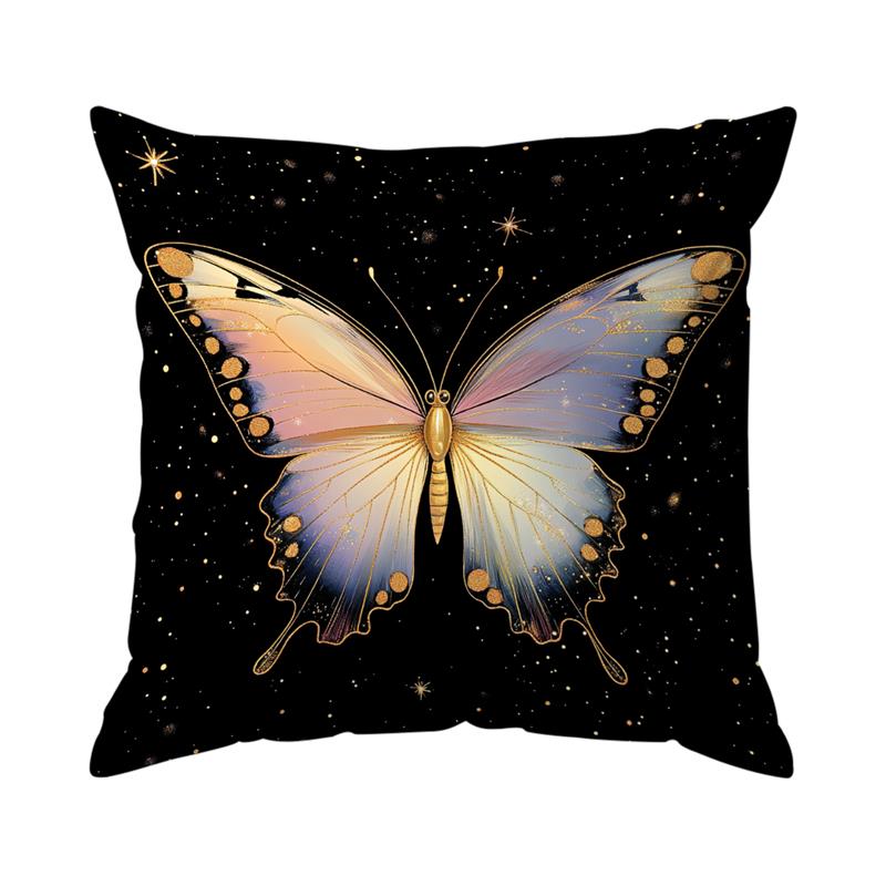 Butterfly Digital Print Craft Cushion Cover Peach Skin Velvet Room Home Sofa Living Office Car Simplicity Pillow Cover