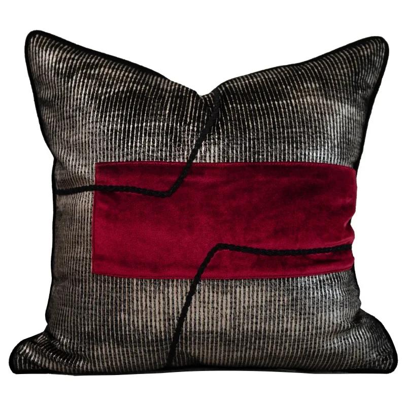 High End Hotel Gold Cushion Cover Modern Style Cotton Fluff Pillow Covers Decorative Home