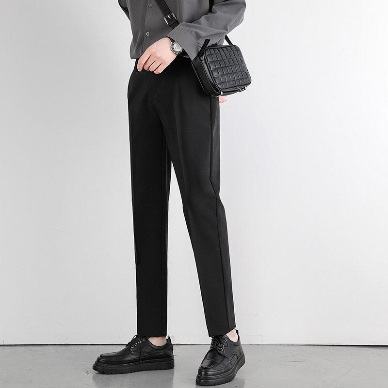 Pants Men's Spring and Summer Thin New Trend Versatile Ice Silk Nine-point Pants Small Foot Casual Pants
