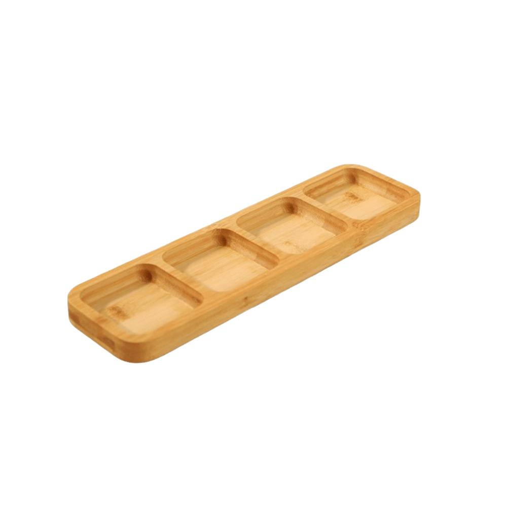 Natural Bamboo Bamboo Food Platter Divided Divided Fruit Dishes  Dining Area