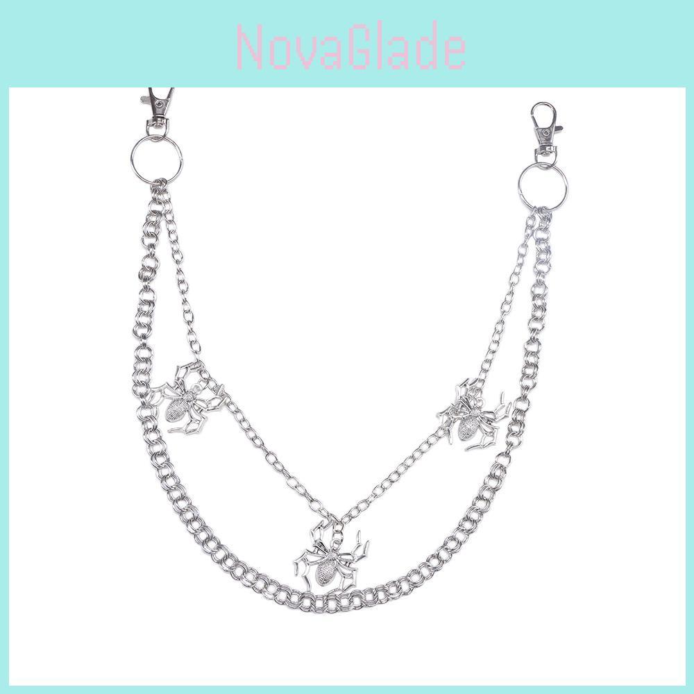 Punk Metal Double Ring Waist Chain With Lobster Clasp For Men And Women