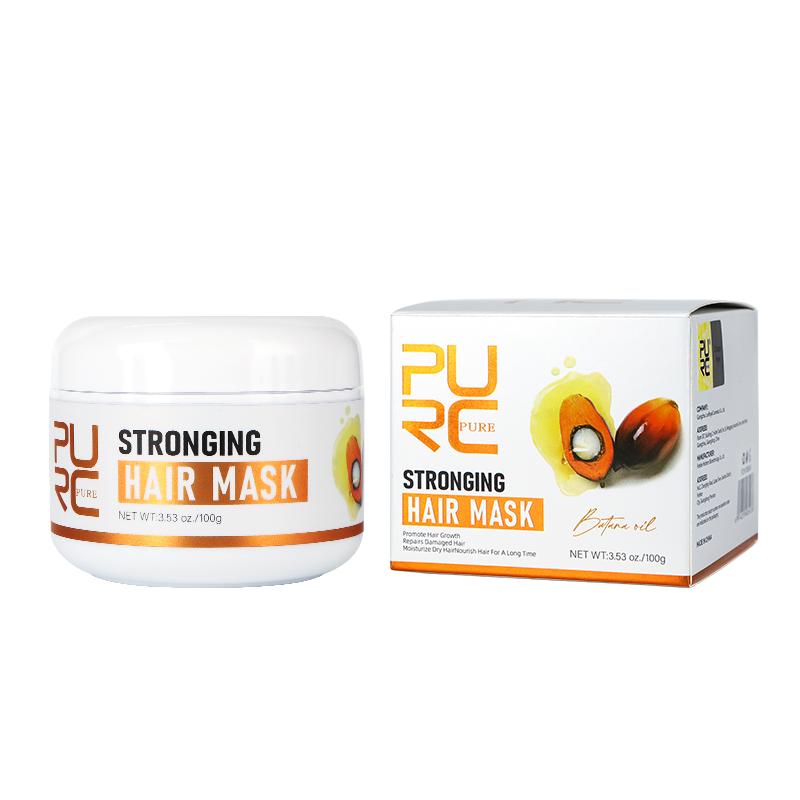 PURC Masque capillaire à l'huile de Batana Renforcement des racines des cheveux Lissage Nourrissant Réparation Frisottis abîmés Traitement des cheveux Soins capillaires
