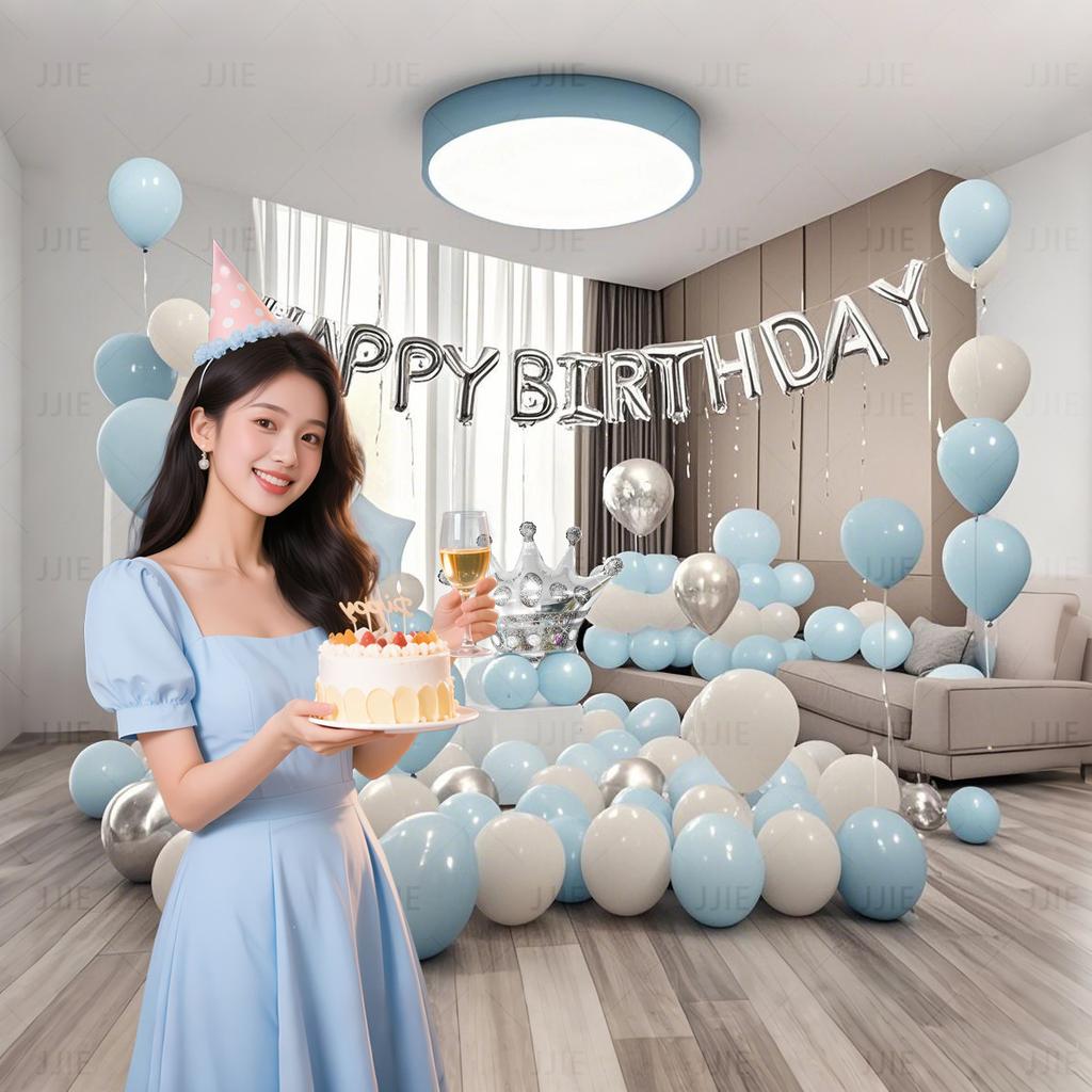 Happy Birthday Party Dress Up Balloon Scene Arrangement Background Wall 18 Year Old Premium Atmosphere Props Decorations