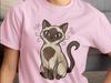 Siamese Cat Illustration T-Shirt | Garment-Dyed Relaxed Fit Tee