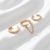 Niche Design Chain Ear Bone Clip Set, Simple Diamond-set Ear Clip Without Ear Holes, Female, Stacked and Worn Combination Earrings