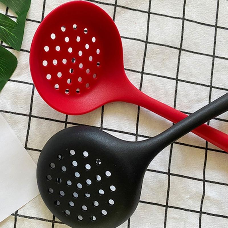 Set of 2 Kitchen Strainer Spoon Silicone Skimmer Slotted Spoon Strainer Ladle Strainer Spoon for Draining and Cooking