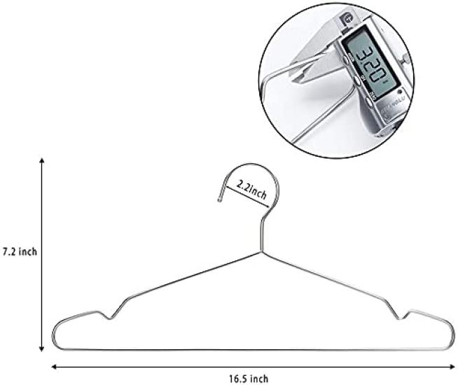 Seropy Stainless Steel Laundry Convenient for Inch Inch Inch Silver Hangers, 40-Pack, Rustproof, Bendable, Durable, Storage, Skirts, Trousers, Coats,