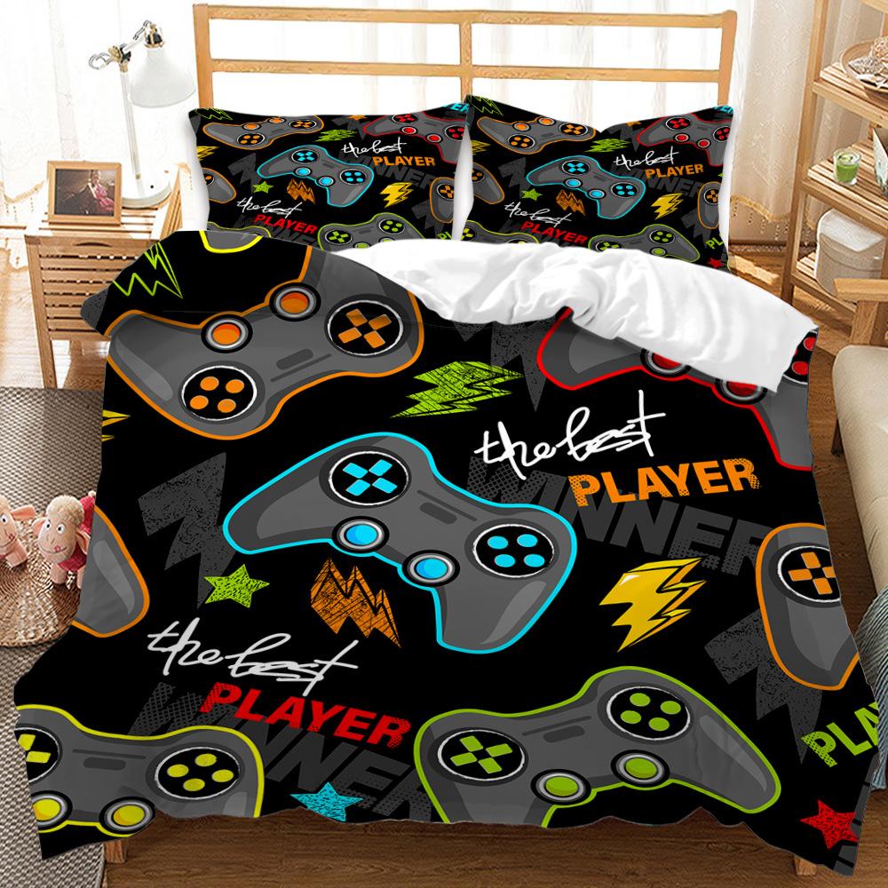 

Комплект постельного белья из трех предметов с 3D цифровой печатью, геймпад 135 * 200 (two-piece set) 90g