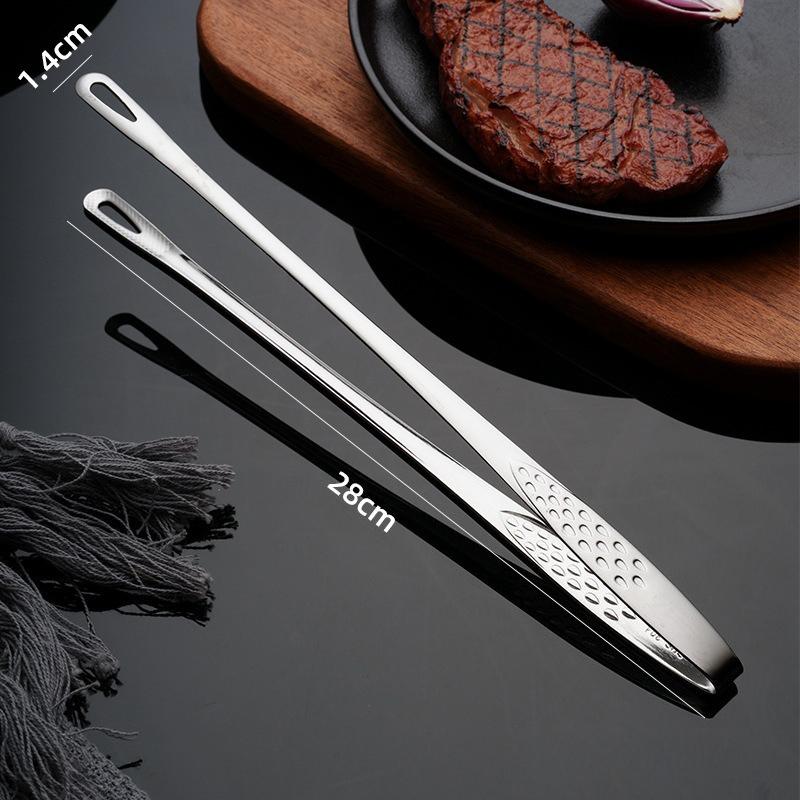 1pc Barbecue Tongs 304 Stainless Steel Food Clip Extended Barbecue Tongs for Household & Grill Use Barbacoa Accesorios