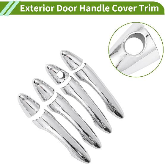 Exterior Door Handle Cover Trim Door Handle Cover for Kia Sportage R 2011-2015 (Only Fit the Left Hand Drive Model) Silver Tone ABS 1 Set