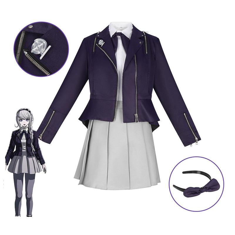 Anime Kirifuji Nozomi Cosplay Costume Women HUNDRED LINE Cosplay JK Academy Uniform Coat Skirt Shirt Tie Set Halloween Costumes