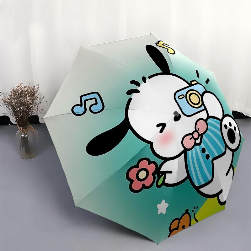 Cute Cartoon Character, Puppy Photographer Automatic opening and closing folding umbrella with 8-rib frame and compact travel design, perfec
