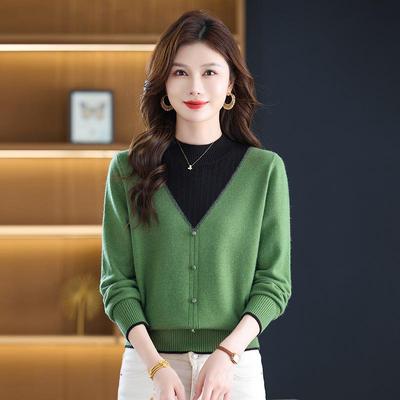 Women's 2025 Trendy Knit Sweater - Semi-High Neck, Long-Sleeved, Versatile Fashion for Autumn/Winter