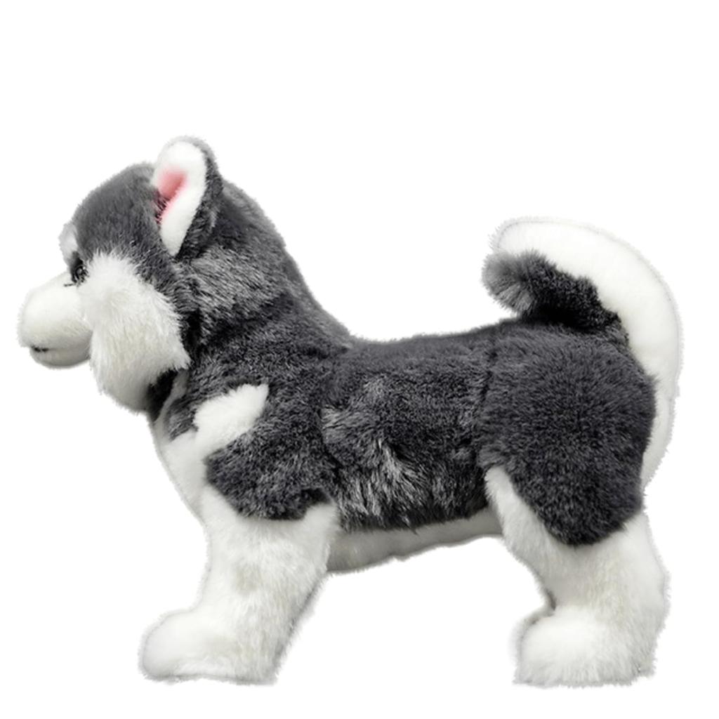 lilizzhoumax Alaska Dog Plush Toy, Realistic Stuffed Dog, Super Soft Plush Toy for Girls, Kids, Home Decor (Gray, 11 inches), Medium