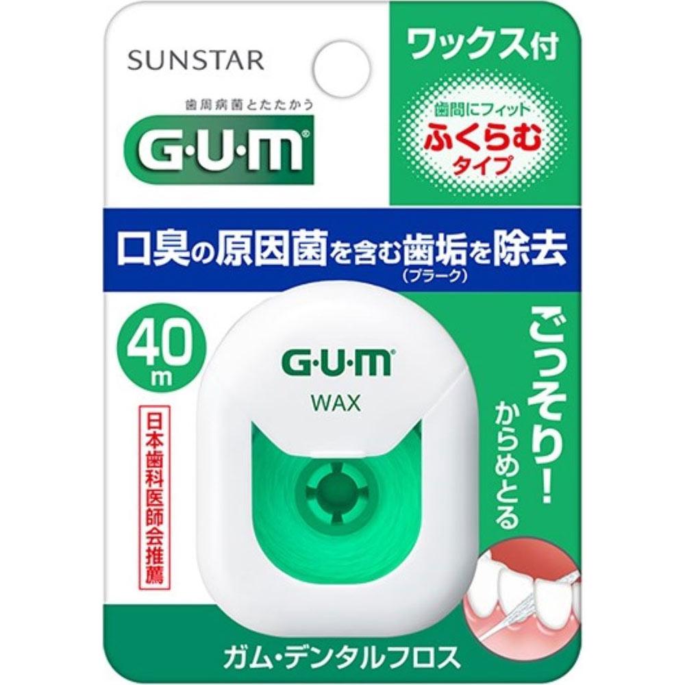 

Зубная нить GUM Sunstar с воском, выпуклая, тип 40M