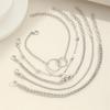 5 Piece Set Women Geometric Chains Metal Beaded Bracelets Interlocking Bracelets Fashionable High-end And Versatile Accessories