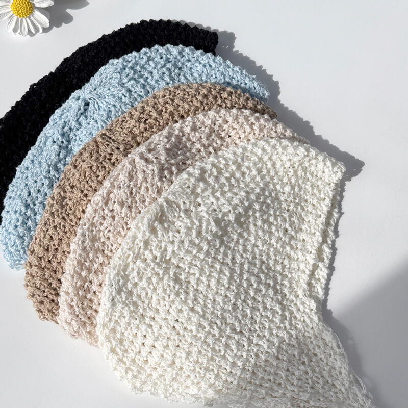 Women s Mesh Knit Beanie Bonnet Earflap Hat C8003_Black