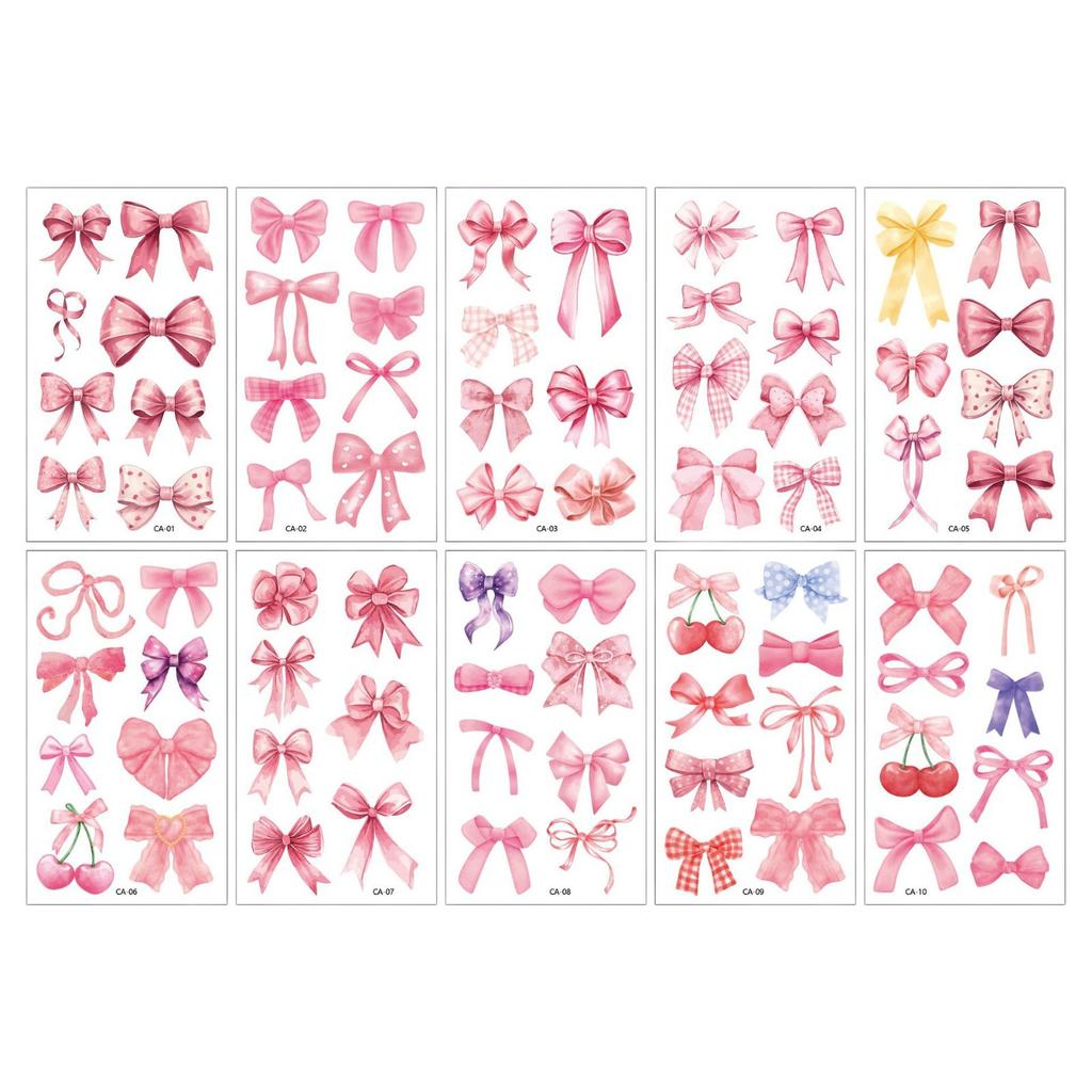 Cute Cartoon Children's Pink Bow Temporary Tattoo Sticker Bow Ribbon Tattoo Sticker