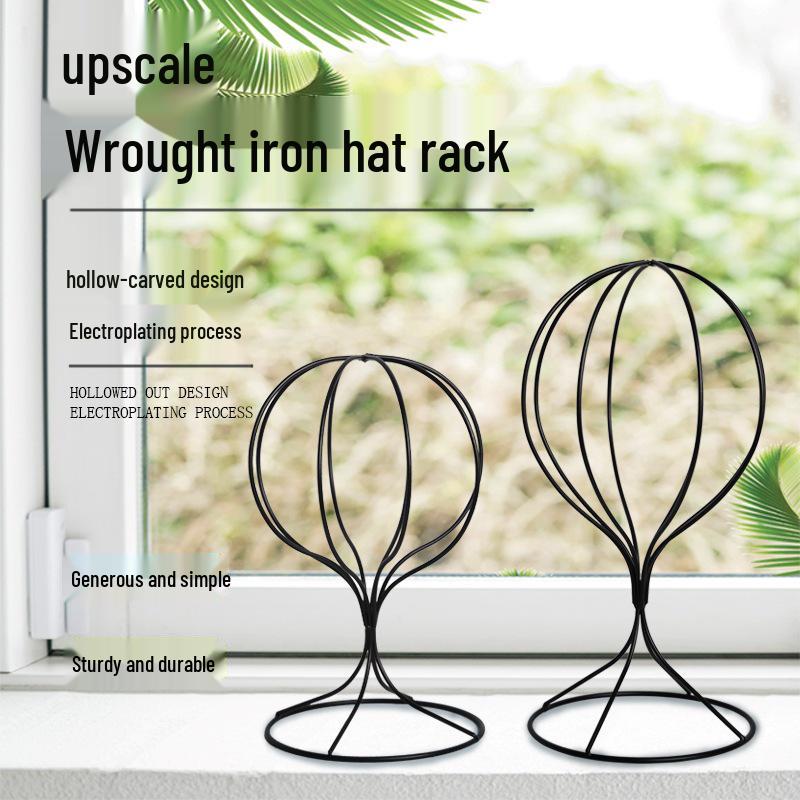 Wrought Iron Hat Rack Stand for Caps - Ideal for Accessory Shops and Clothing Stores