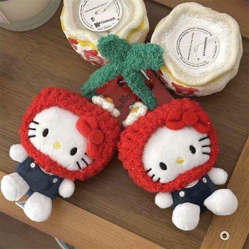 

Sanrio Милая Вишня Hello Kitty Плюшевая Кукла Игрушка Брелок Подвеска Украшения для Подвешивания на Сумку Шармы для Рюкзака Китти Кэт Девочковые Подарки на День Рождения