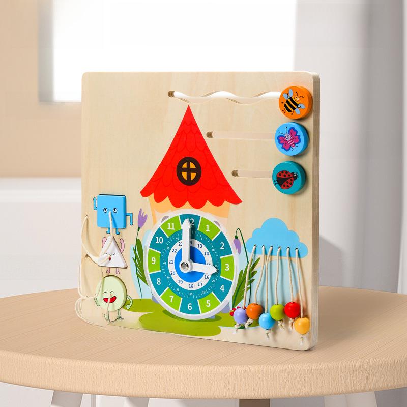 Montessori Busy Board: Multifunctional Educational Toy for Developing Life Skills and Puzzle Solving In Early Childhood.