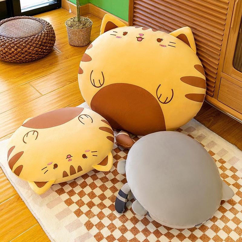 Oreiller Peluche Doux Chat Avec Remplissage Plumes Pour Confort Salon Et Lit