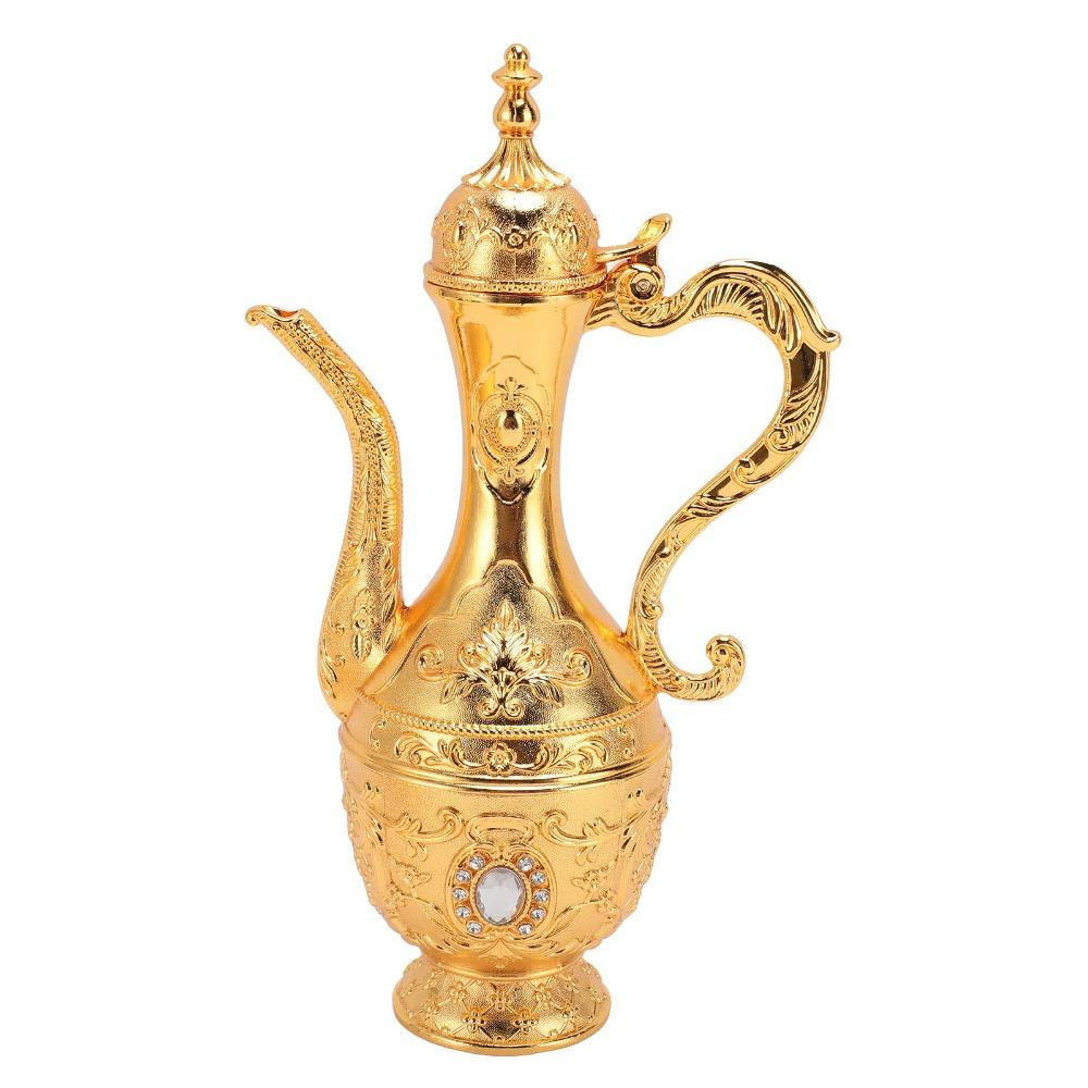 8pcs With Tray Turkish Tea Set Zinc Alloy Metal Tea Cup Set Wedding Decor