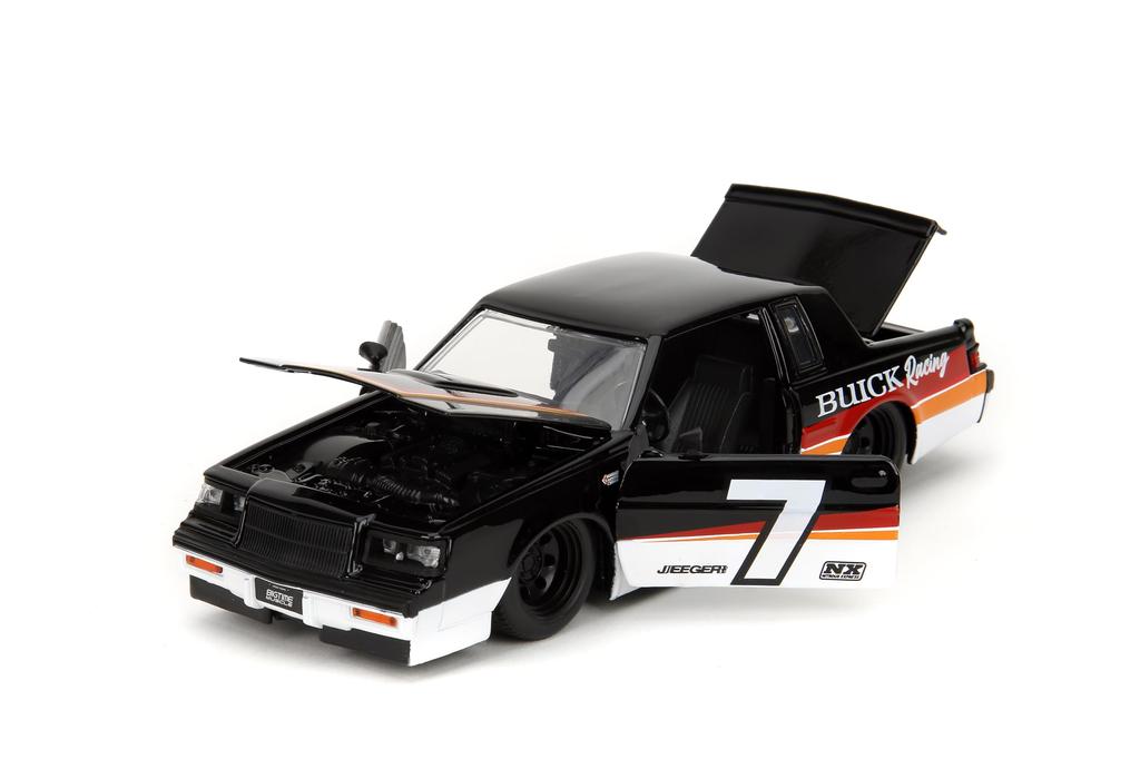 Bigtime Muscle 1987 Buick Grand National Diecast Car Kids and Adult Toys 124 (Black/White)