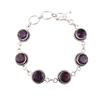 Amethyst Gemstone 925 Sterling Silver Handmade Jewelry Adjustable Bracelet 7-9" RB-17-5