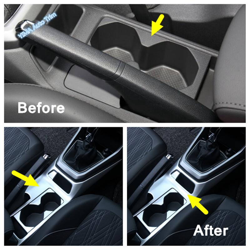 Car Water Cup Gear Shift Panel Decor Cover Trim Stainless Steel Accessories For VW Volkswagen T-Cross