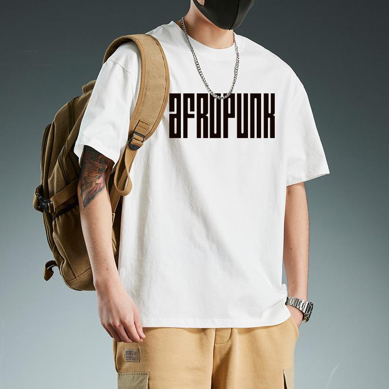 

Retro Short Sleeved T-shirt for Men s Summer Fashion Brand Pure Cotton T-shirt with Fashionable Pattern S