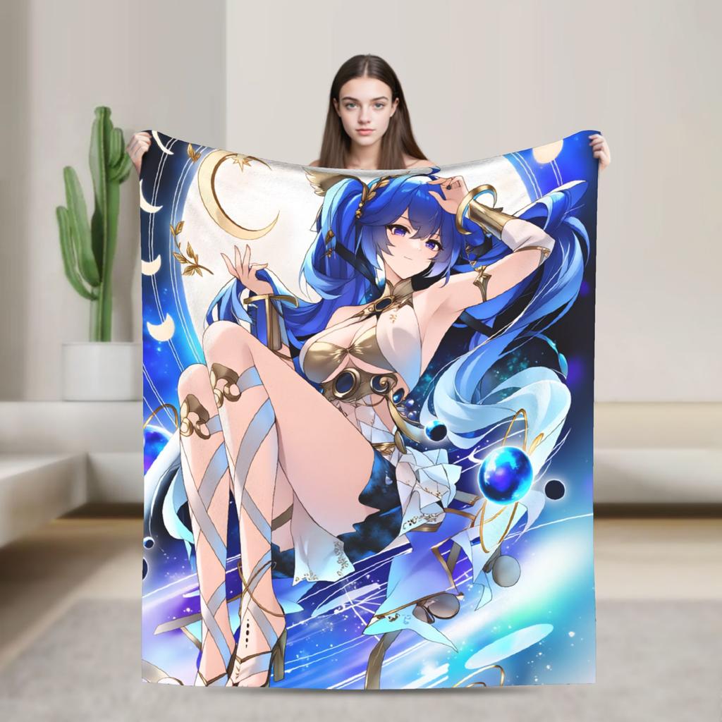 Chisa Wuthering Wave Galbrena Decke Warm Weich Flauschig Plüsch für Couch Sessel Sofa Bett Dekorative Flanell Tagesdecke Bettbezug