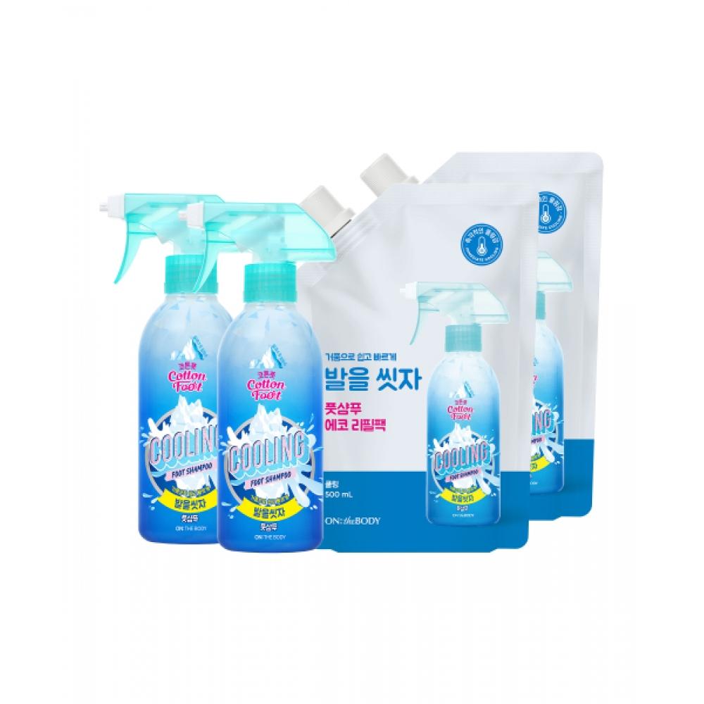 Onthebody Cotton Foot Let Wash Foot Foot Shampoo Cooling 385ml 2 + 2 Refills 500ml NONE