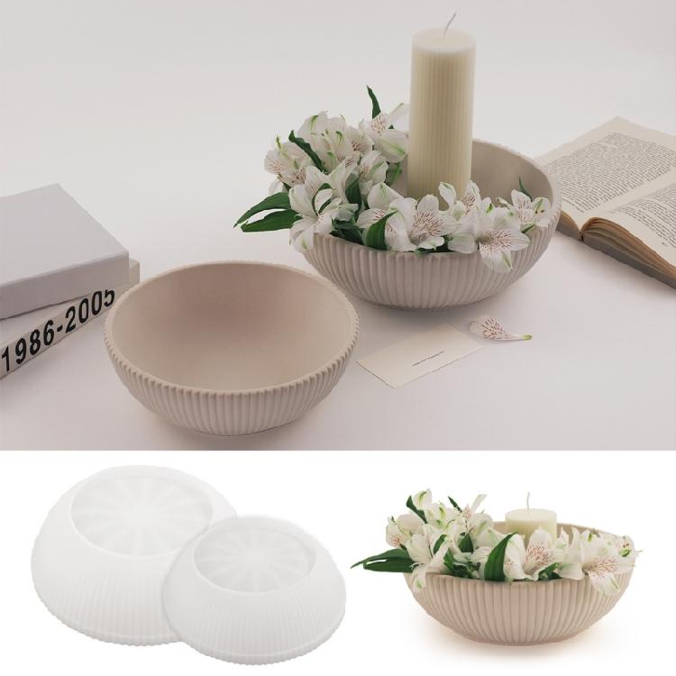 Striped Bowl Resin Moulds for Home Decoration, Resin Bowl SIlicone Moulds for Epoxy Resin, Candle Holder, Vanity Tray