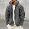 Autumn and Winter New Men's Double-sided Warm Hooded Home Clothes Sweatshirt Zipper Jacket